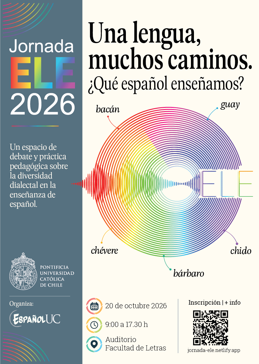Afiche Oficial Jornada ELE 2026: Una lengua, muchos caminos. ¿Qué español enseñamos?